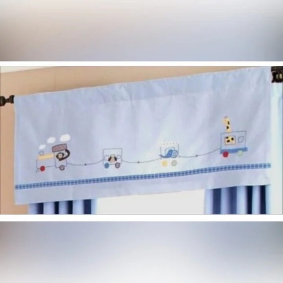 Pottery Barn Kids Ryder Train Valance Window Treatment - Picture 2 of 9